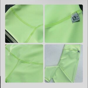 Green/yellow slim fit leggings